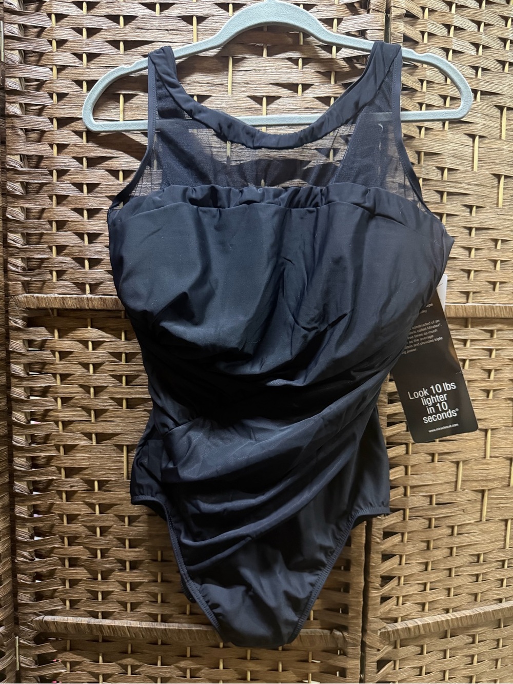 Miraclesuit Black Ruched Wrap One-Piece Swimsuit